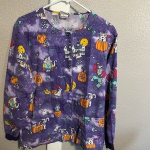 Simply basic  Halloween scrub jacket with pants